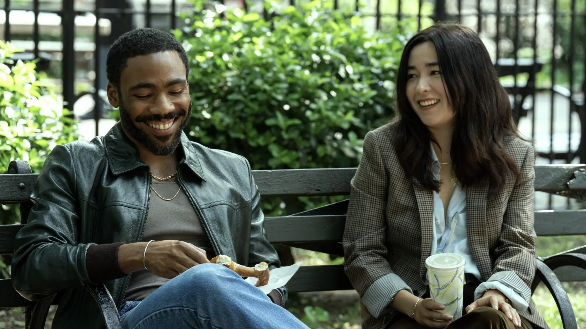 Donald Glover and Maya Erskine flirt in 