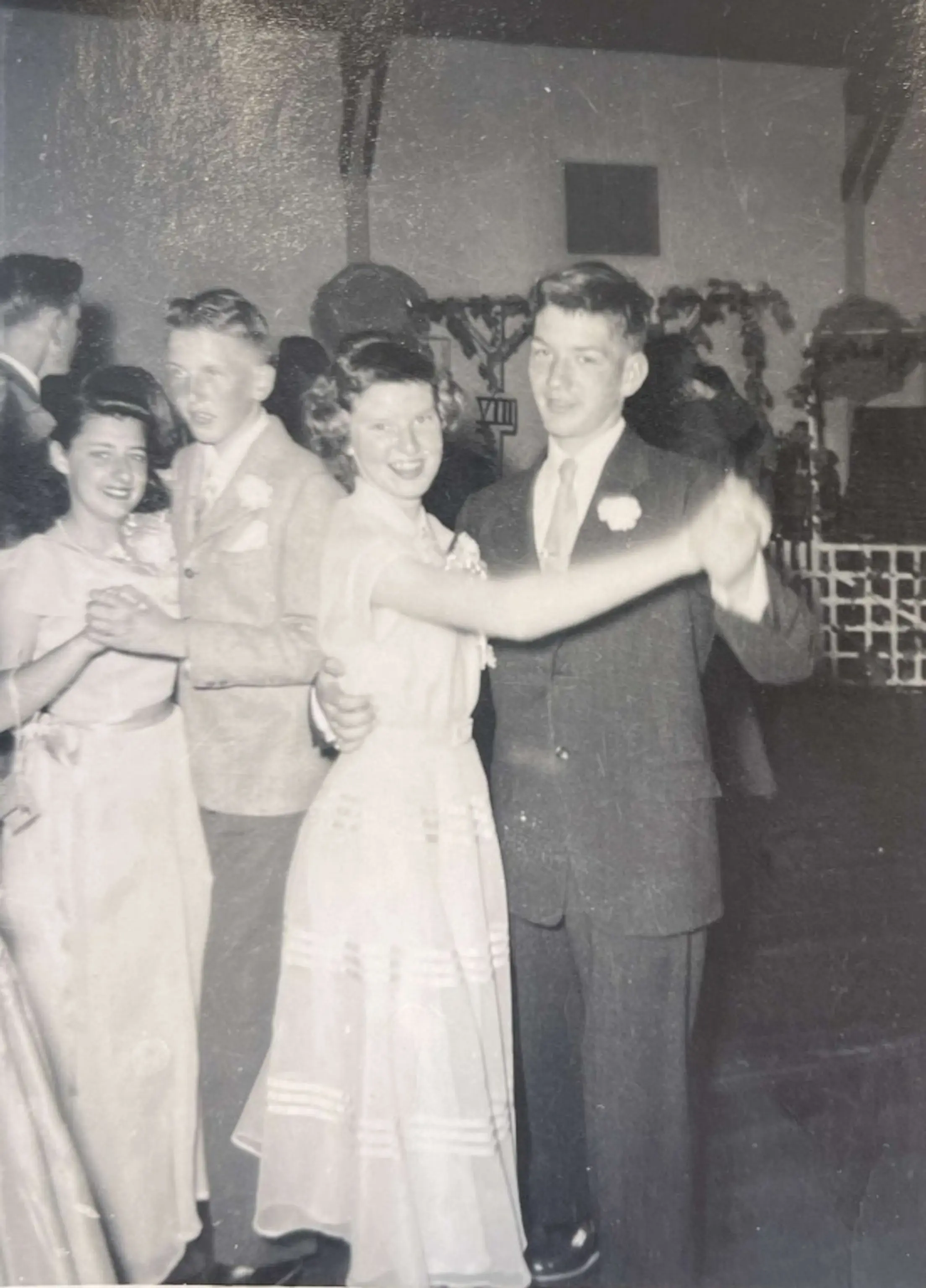 PHOTO: Mary Grace Tassone and Elsie Webb are pictured at their high school’s prom in 1952.