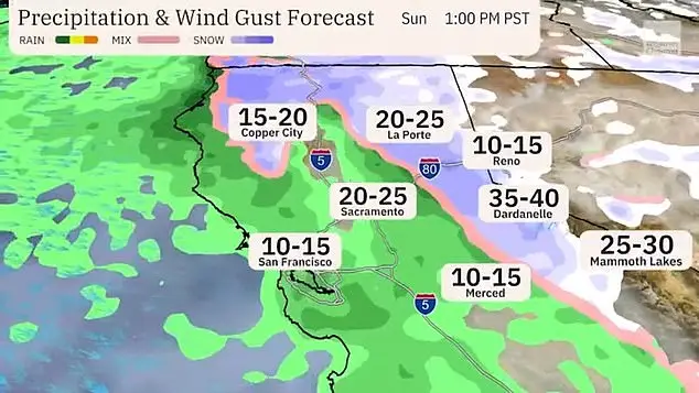 Snow accumulations between three and six feet for Lake Tahoe communities and winds gusting to 70 mph in lower elevations and above 115 mph over Sierra ridges are expected till 10am Sunday