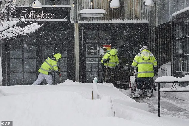 Meteorologists have recorded gusts of up to 190mph striking the Sunshine State over the weekend, while the snow has closed off a 100-mile stretch of the Interstate 80 from the Nevada border to Colfax, CA. (Pictured: Truckee, CA, on Sunday)