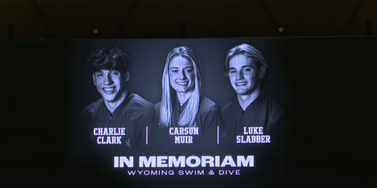 Commemorative Event at University of Wyoming for Swimmers Charlie Clark, Carson Muir, and Luke Slabber