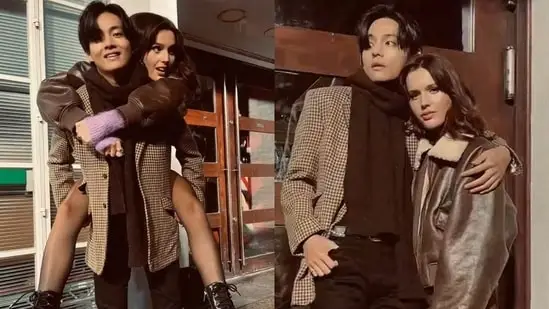 Fans blew the roof off on social media after mistakenly spotting an Olivia Rodrigo lookalike actress beside BTS V in FRI(END)S flash video.(YouTube) Fans blew the roof off on social media after mistakenly spotting an Olivia Rodrigo lookalike actress beside BTS V in FRI(END)S flash video.(YouTube)