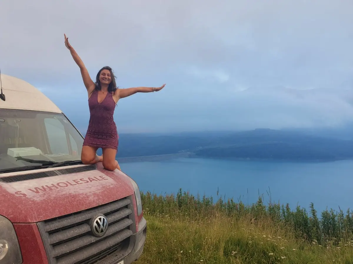 Megan Johnson with her van.