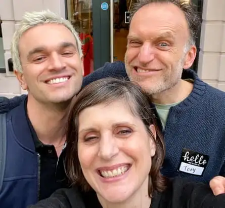 Paola Marra with her brother Tony (right) and friend Simon (left)