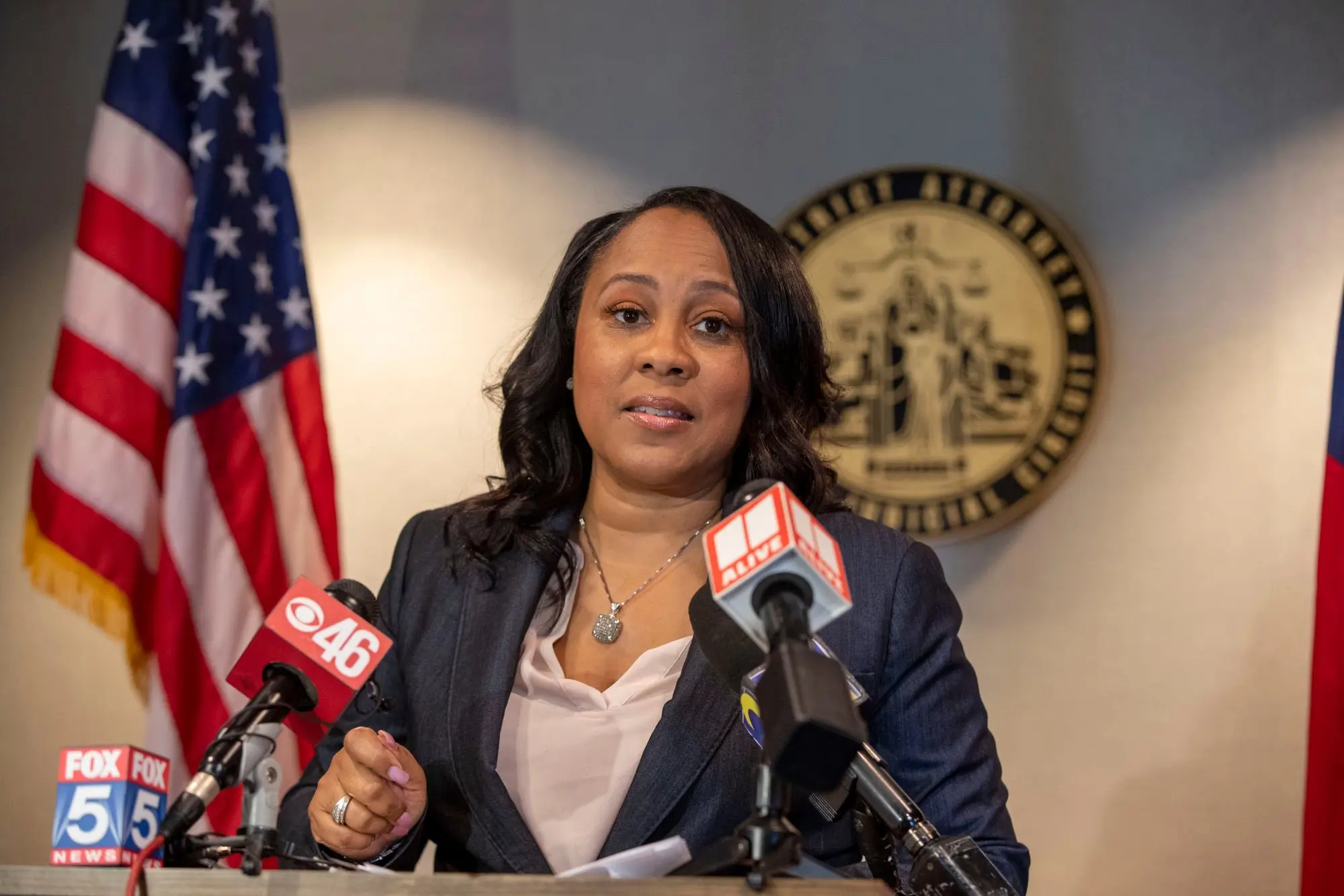 Fulton County, Georgia, District Attorney Fani Willis, pictured in September 2021. Photo: Atlanta Journal-Constitution via AP image