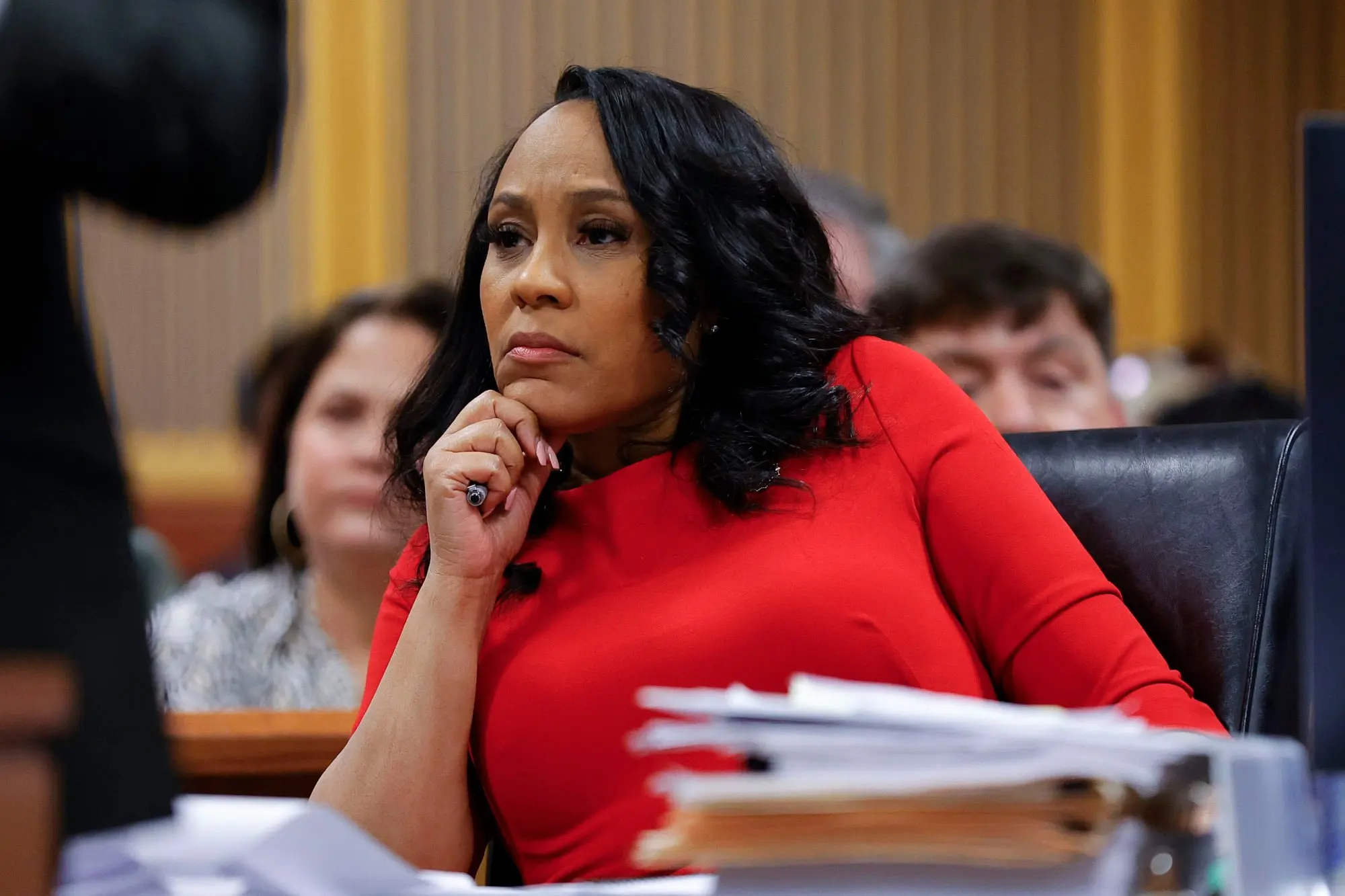 Fulton County District Attorney Fani Willis looks on during a hearing in the case of the State of Georgia vs Donald J. Trump, earlier this month. Photo: Getty Images image
