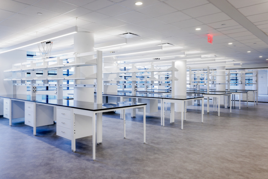 Former LIC parachute factory transformed into 7-story life sciences space