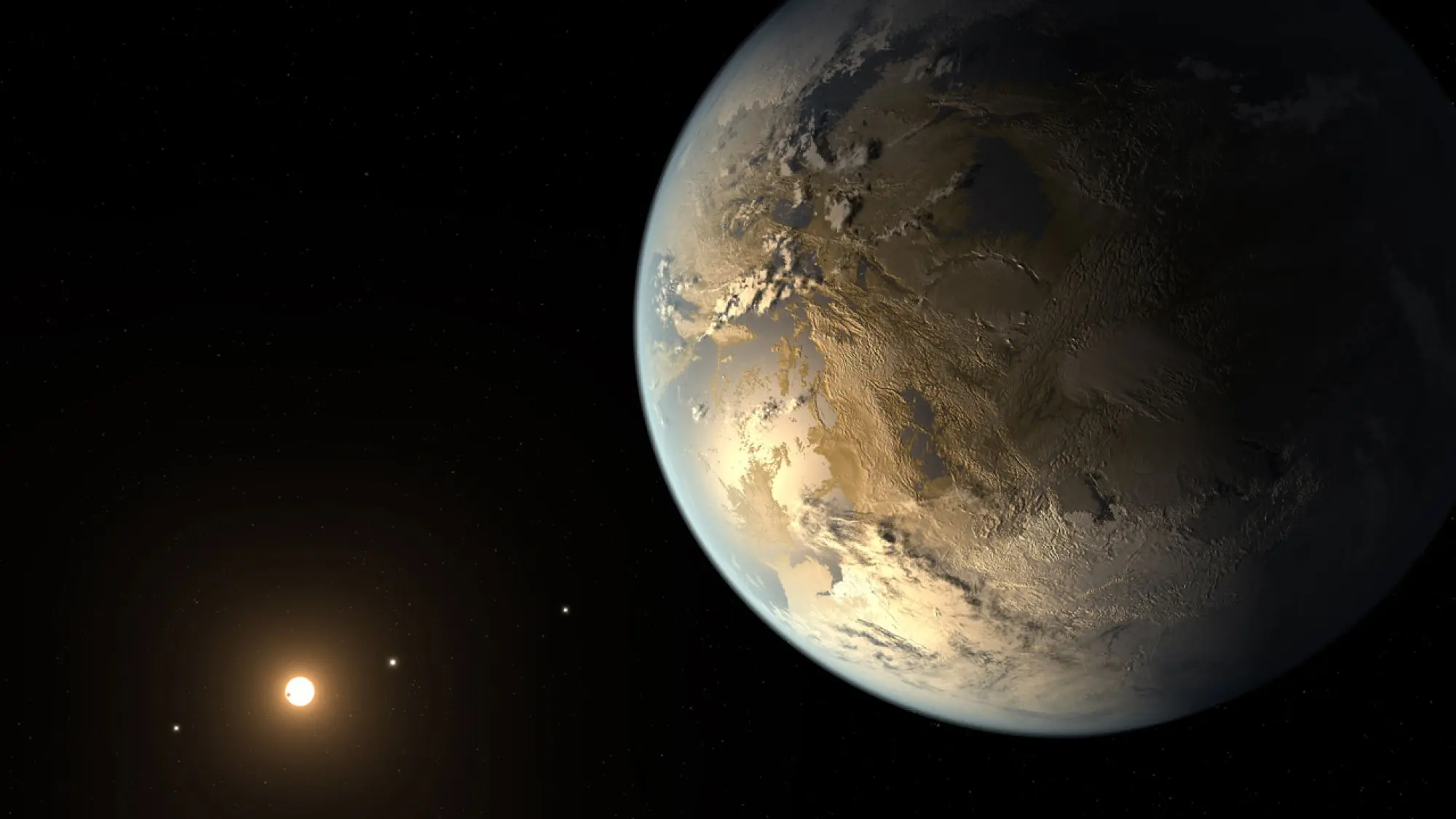 A NASA conception of an Earth-like exoplanet.