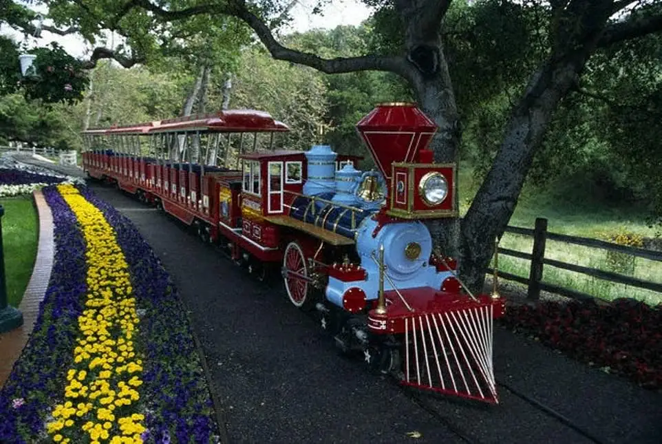 Michael Jackson's 28,000 acre Neverland Ranch located north of Santa Barbara,California had a train in the grounds of the property (pictured 2003)