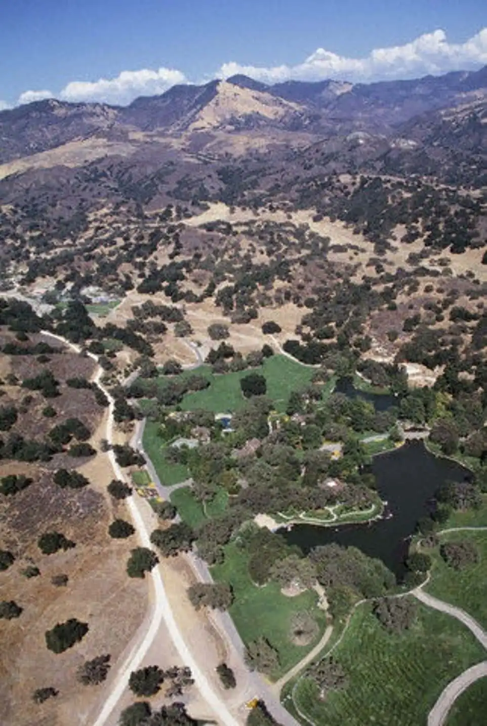 Neverland Ranch was surrounded by mountainous, semi-arid land (pictured 2003)