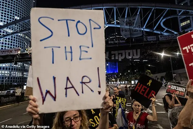 Relatives of hostages, held by Hamas, gather to stage a protest against the government of Prime Minister Binyamin Netanyahu and demanding an end to the war and immediate return of them to their homes