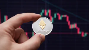 Crypto currency etherium. ethereum coin on exchange charts. e-currency Ethereum. Ethereum price predictions