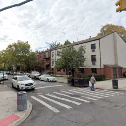 Legion Street and Pitkin Avenue, where a daylight shooting led to a police chase and the eventual apprehension of the assailant in Maryland.Photo via Google Earth