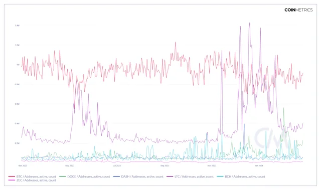 PoW Coin DAUs: 1 Year