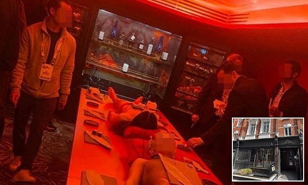 Crypto firm hosts party where sushi served off scantily-clad models