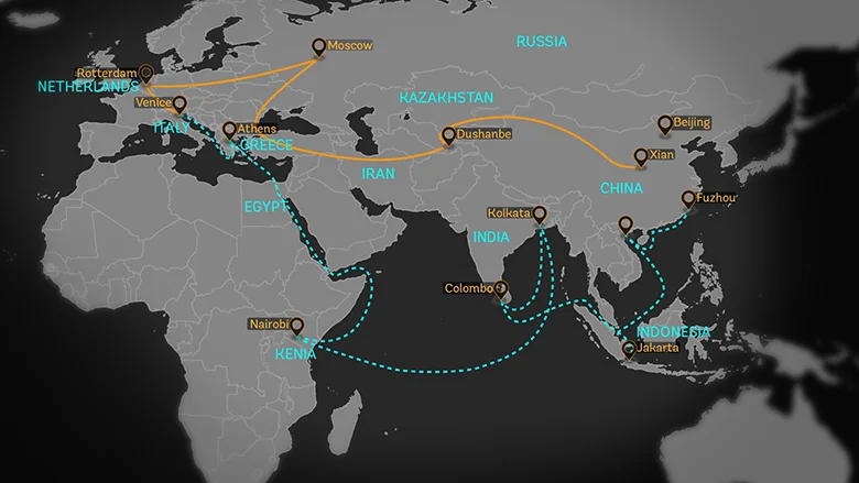 Map of the Belt and Road Initiative