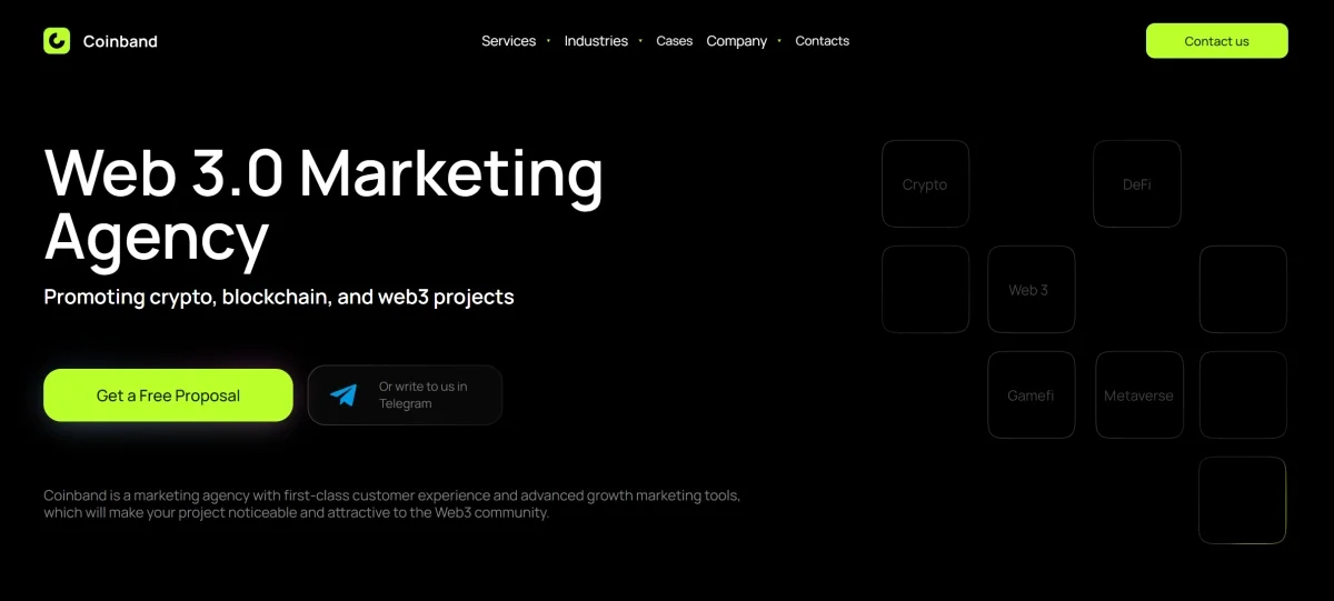 Coinband crypto marketing agency