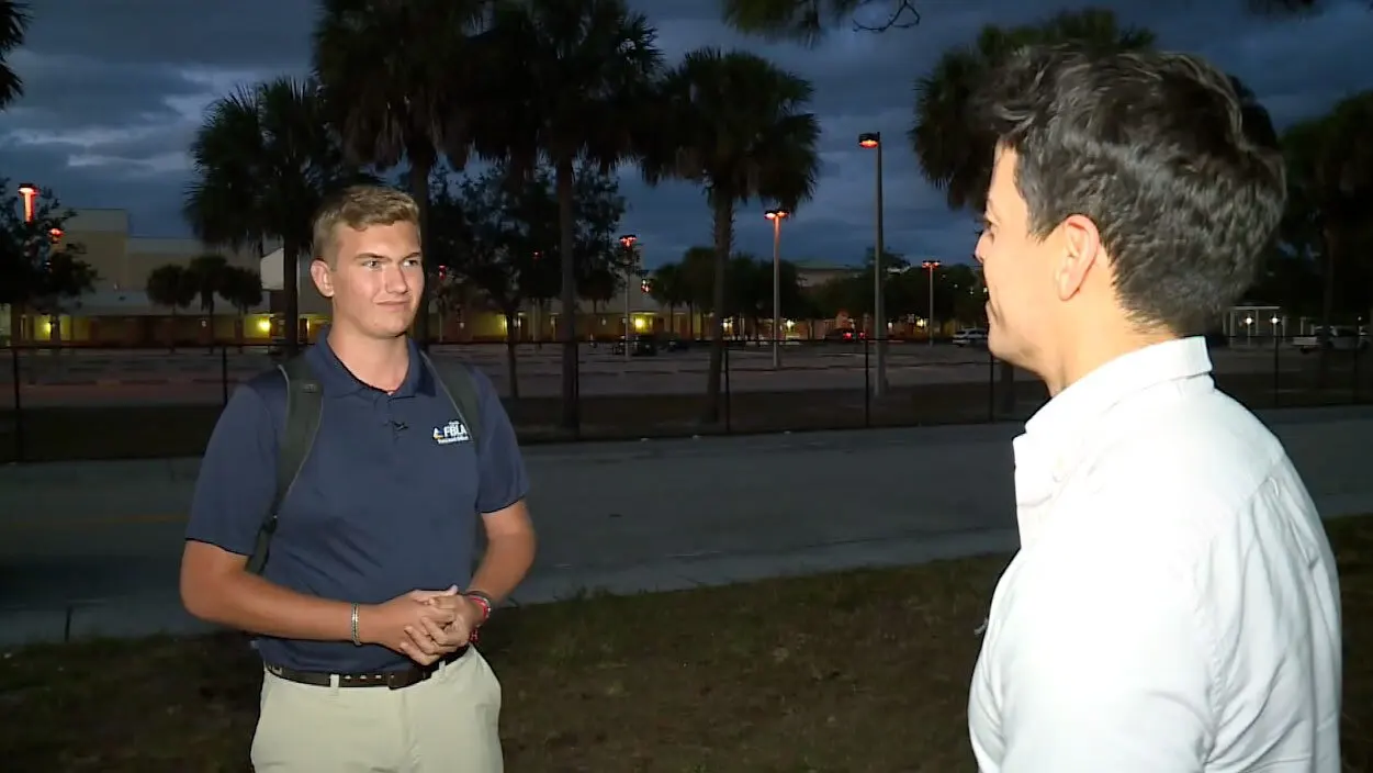 Suncoast High School junior John Mueger shares with WPTV reporter Joel Lopez how he hopes the school's ranking will help him get into a good college.