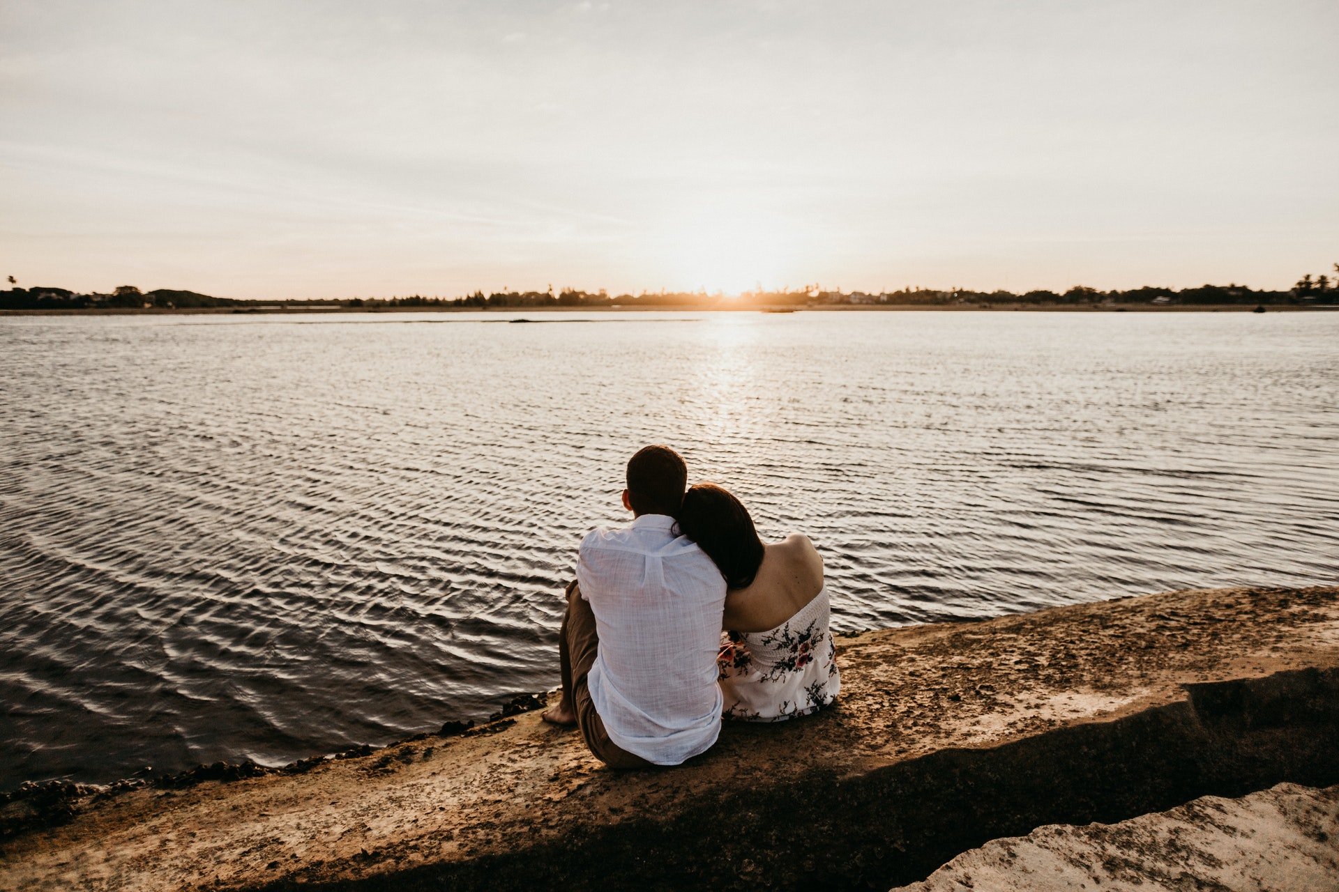 couple watching sunset