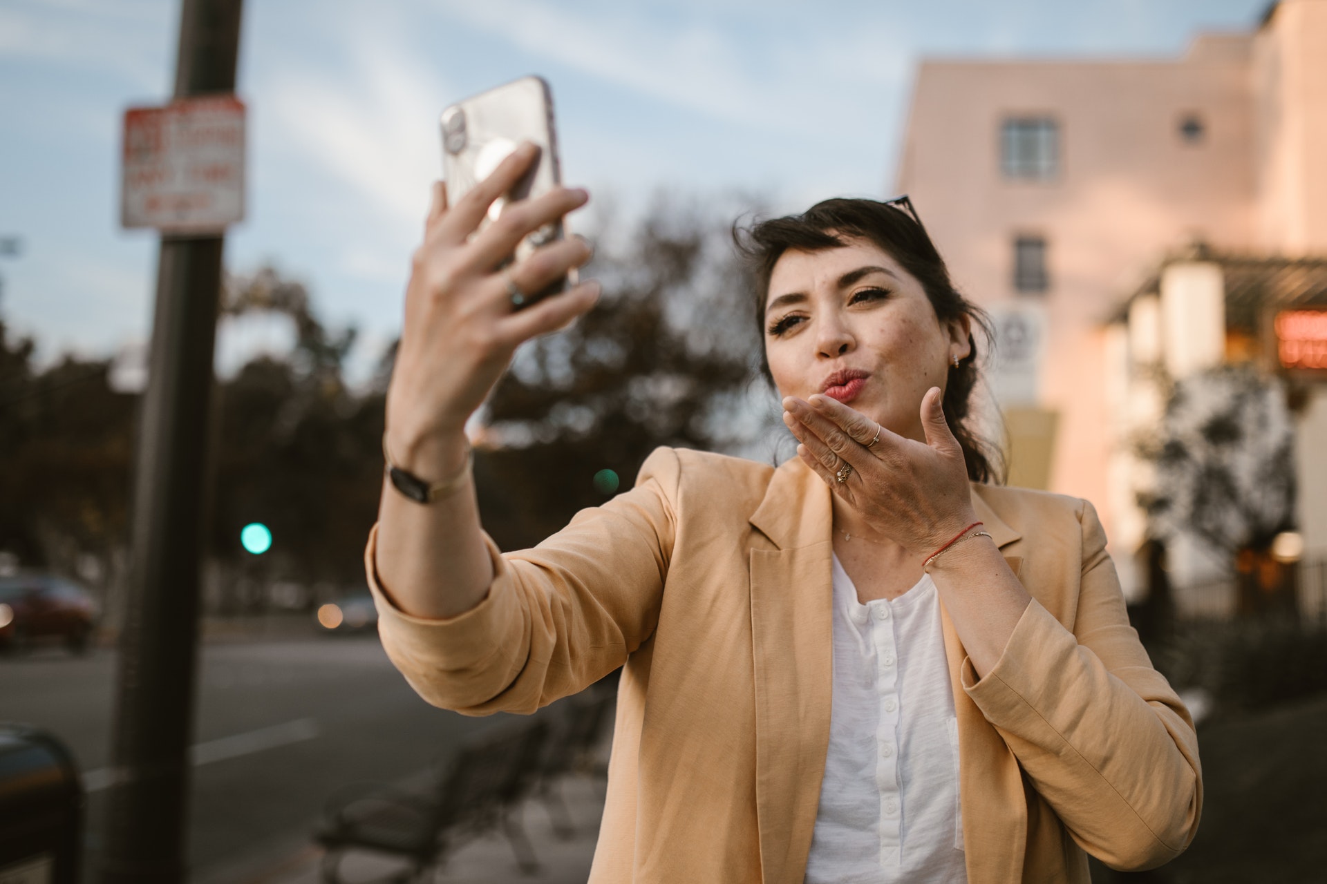 woman having a video call