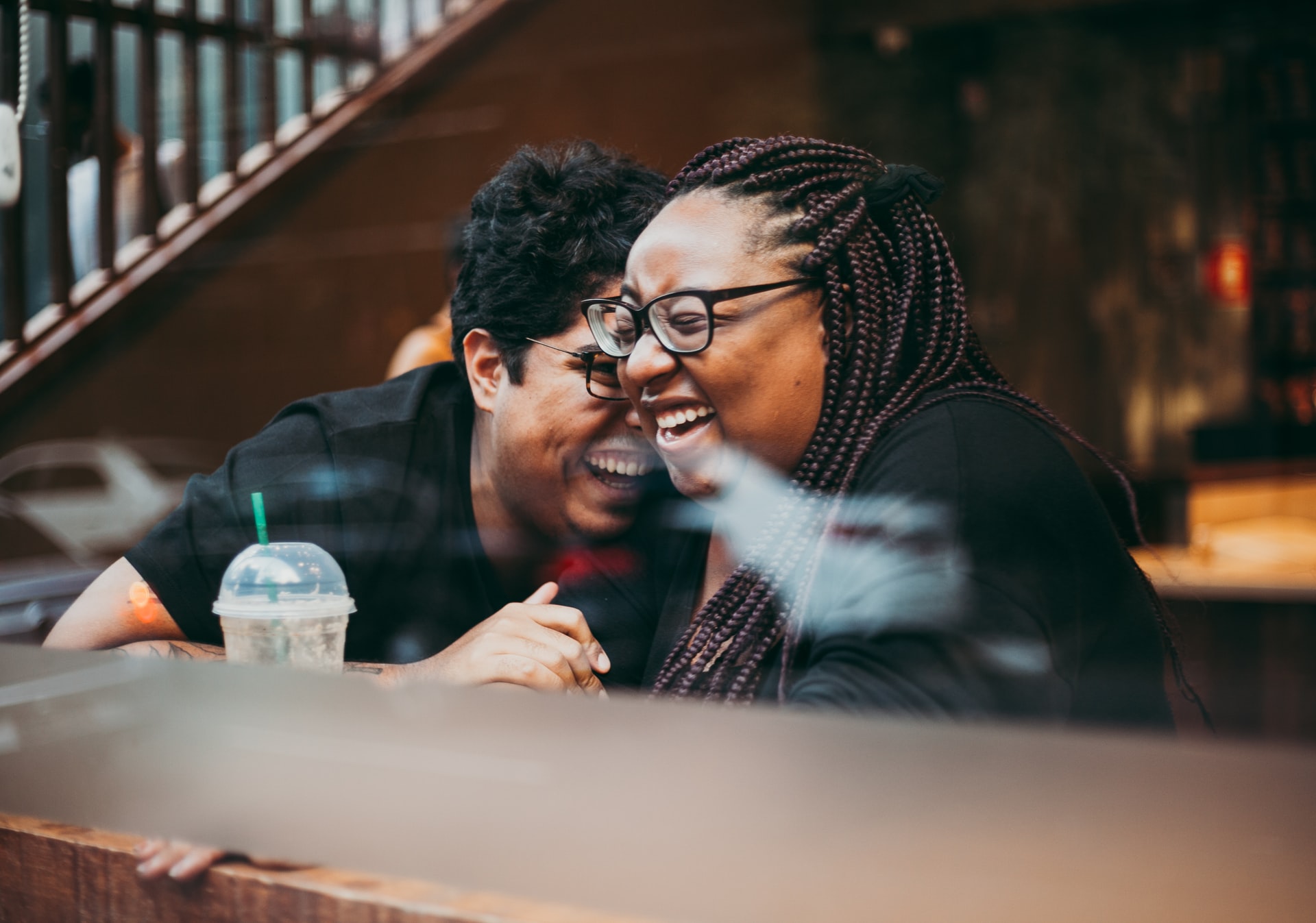 couple laughing