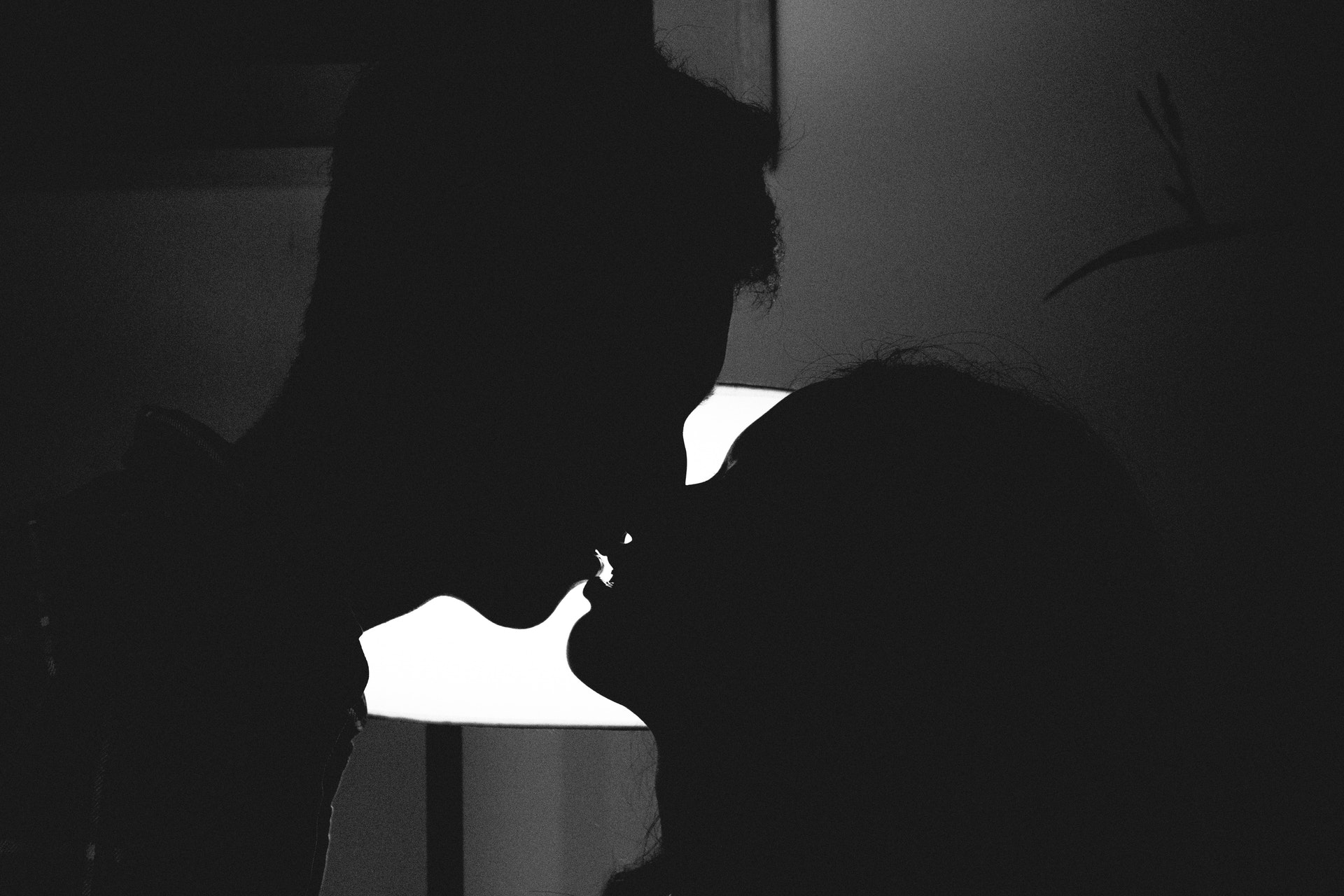 silhouette photo of couple