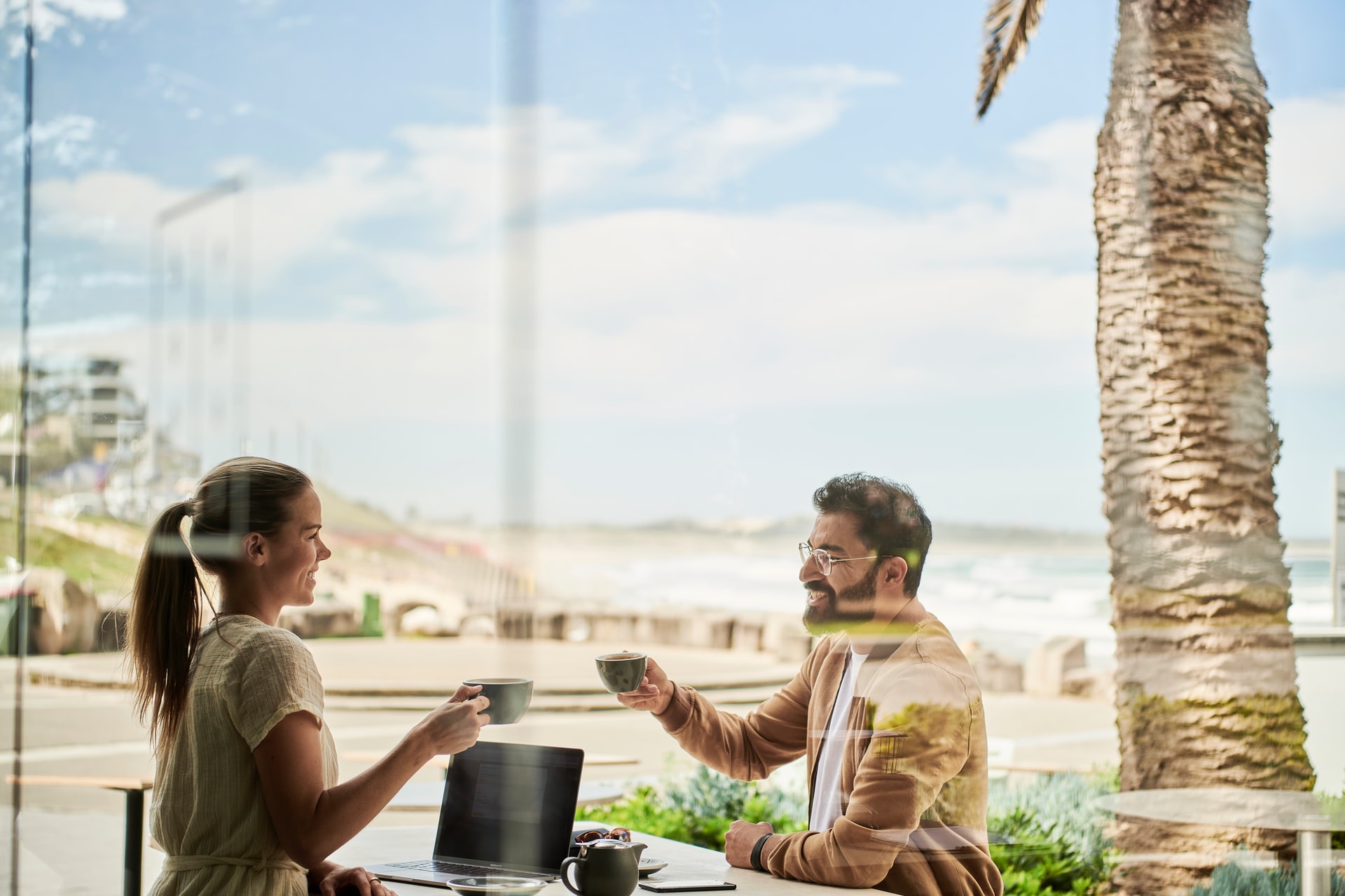 couple sitting at coffee shop