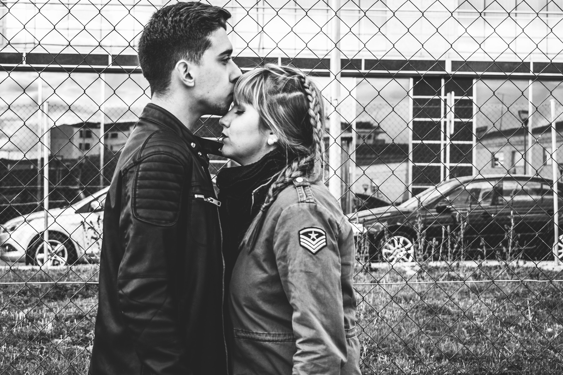 couple having forehead kiss