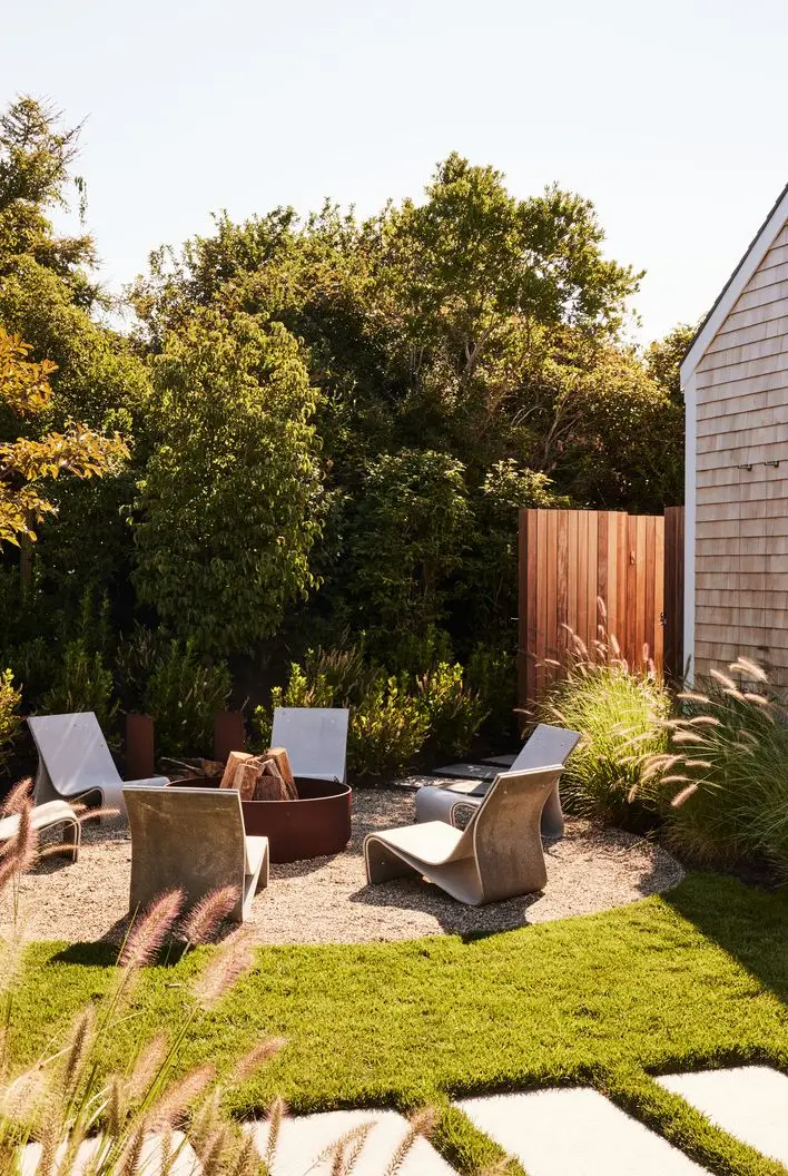 nantucket home designed by michael ellison firepit