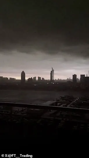 Dark clouds loom over the Dubai skyline as the city is hit by powerful storms