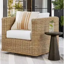 Product image of Huntington Wicker Square Arm Swivel Outdoor Lounge Chair