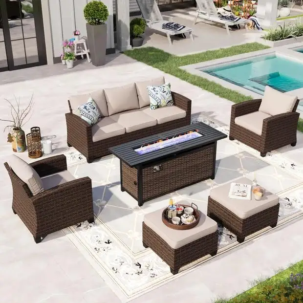 Sophia & William 6 Pieces Wicker Patio Furniture Set