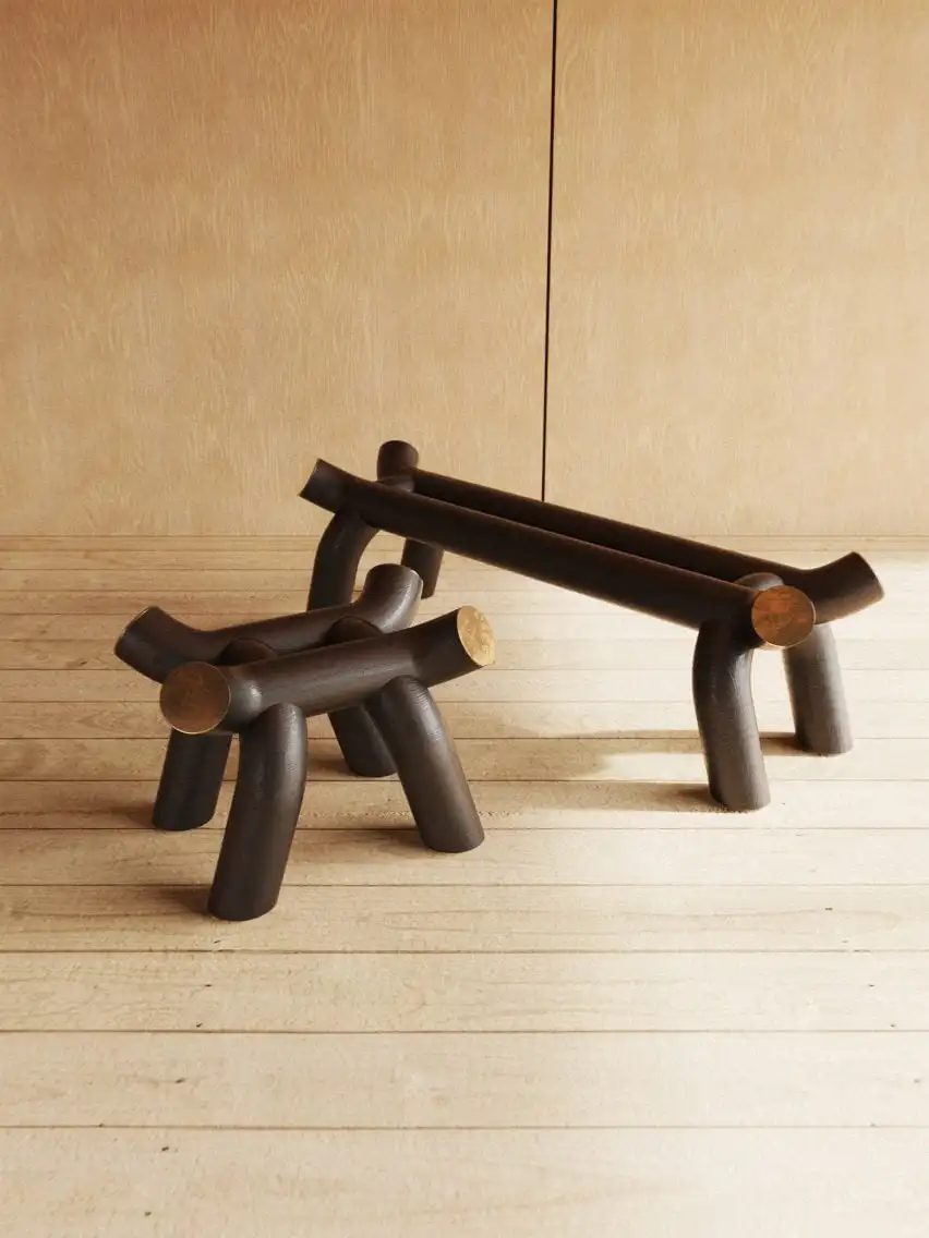 Torii bench by Ultramar Studio