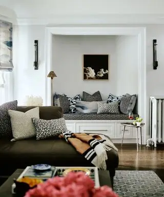 living room with bench seat