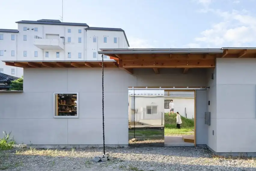 Entrance to Japanese house with metal door