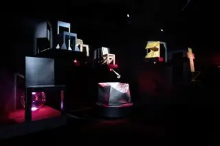 Chairs shown in a scenography created by Robert Wilson in Leipzig