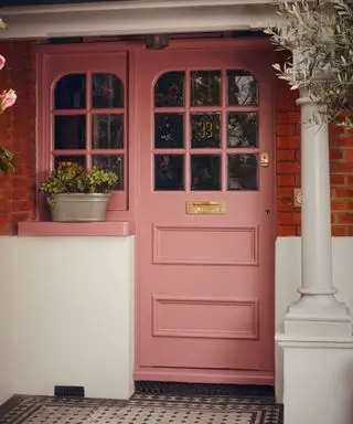 Front door in Crimson Red Farrow & Ball X Collagerie