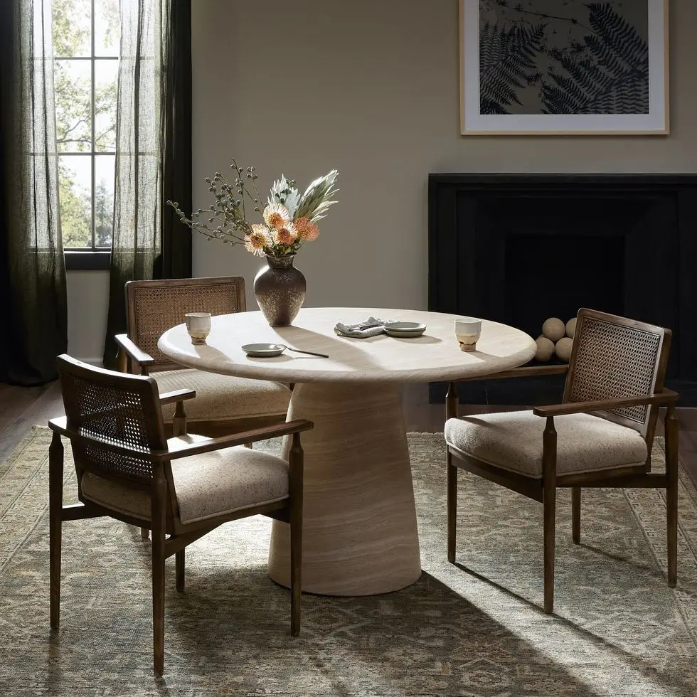 240106-001 janice dining table sand striae