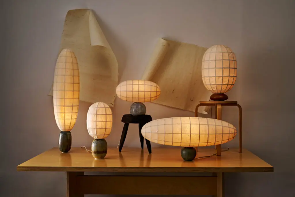 a collection of table lamps in various shapes