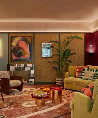 Living room with sofa and artwork