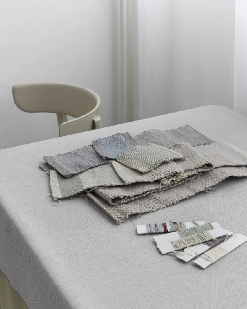 Yarns and samples for Landskab rugs by Cecilie Manz for Fritz Hansen
