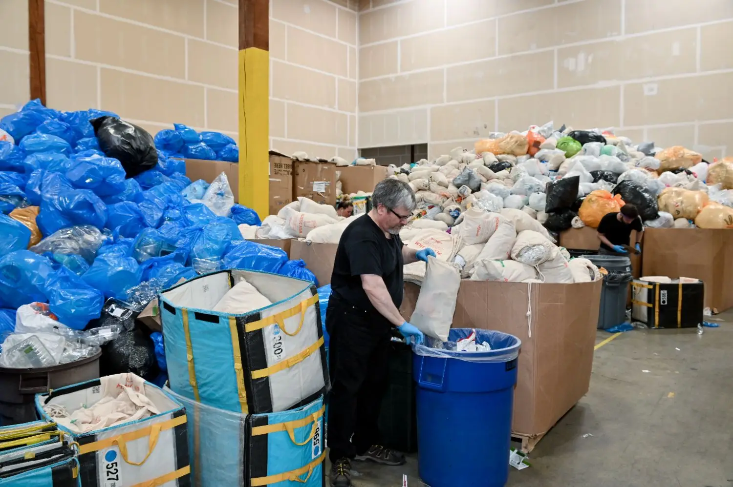 PHOTO: provided by Ridwell | The South Pasadenan | A worker at the Ridwell warehouse.