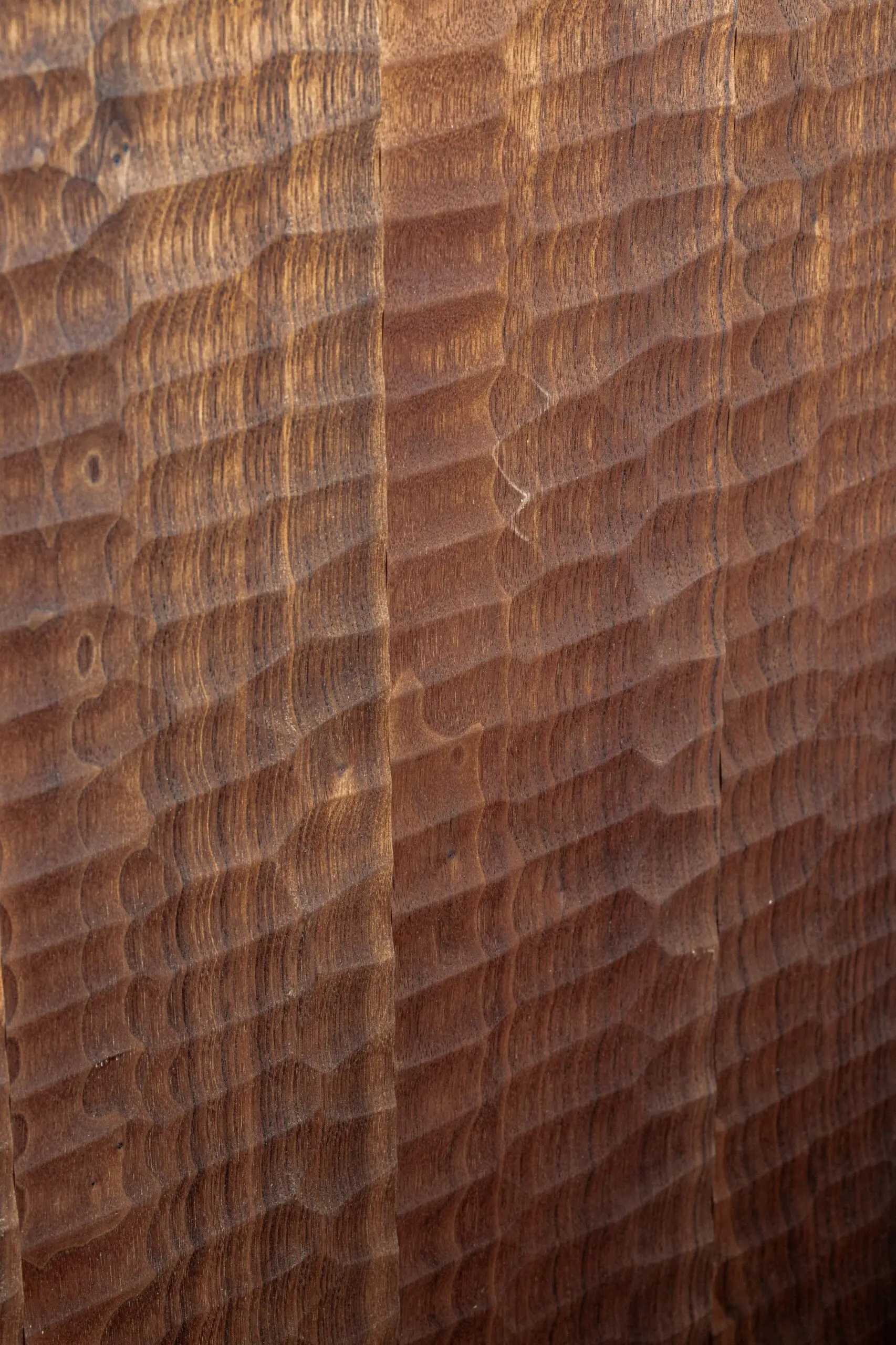 Naguri is a Japanese woodcut technique in which dimples are gouged into the surface of wood to add texture. Photo: Harold de Puymorin image
