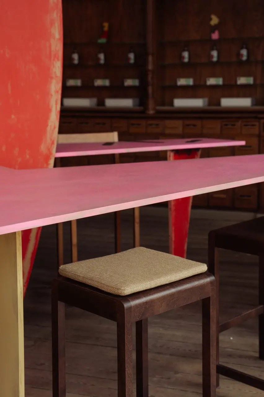 Pink table at Frama store