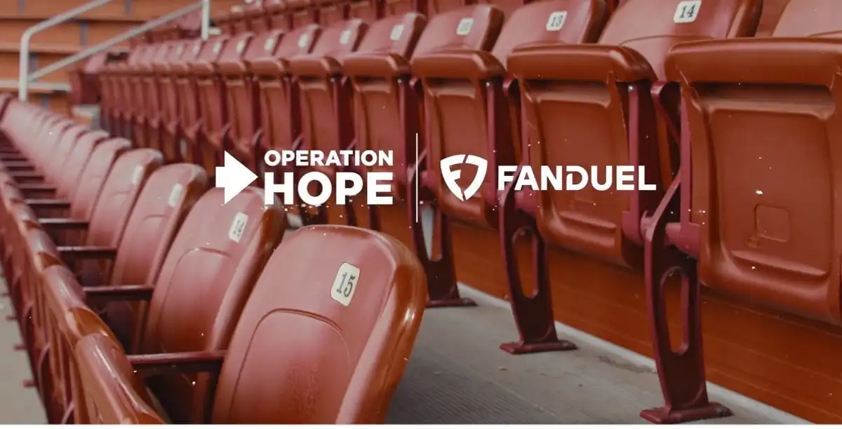 screenshot fanduel operation hope logos over stadium chairs