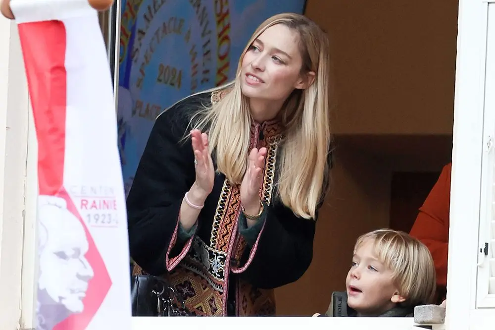 Beatrice Borromeo and her son Stefano Ercole Carlo Casiraghi at the Circus Parade