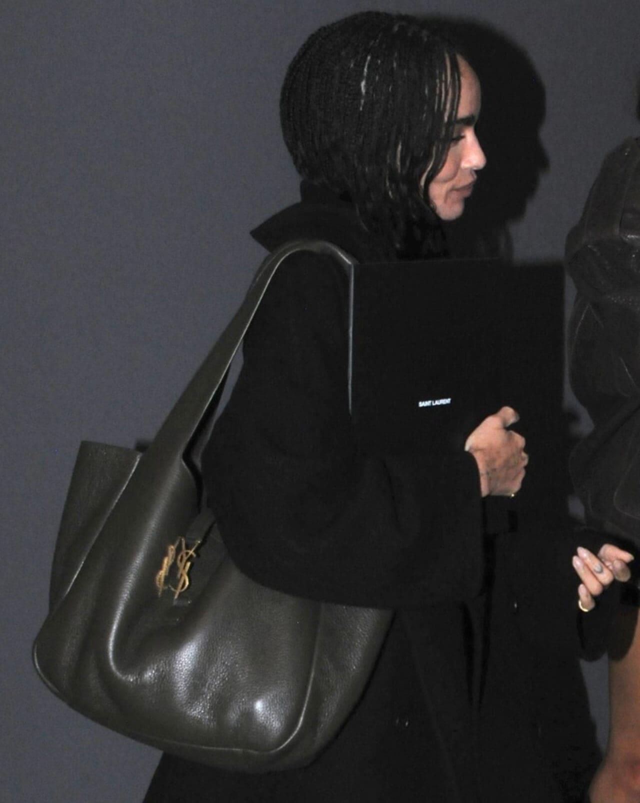 Zoe Kravitz carrying the Saint Laurent Bea bag