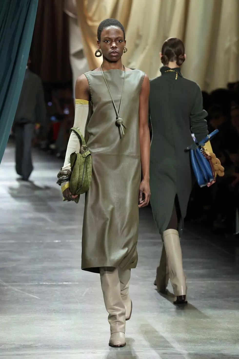 milan, italy february 21 a model walks the runway at the fendi fashion show during the milan fashion week womenswear fallwinter 2024 2025 on february 21, 2024 in milan, italy photo by pietro d'apranogetty images