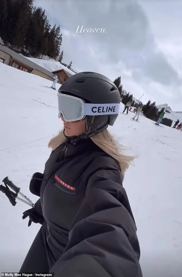 Molly-Mae filmed herself racing down the mountain before stopping for a boozy lunch with her pals