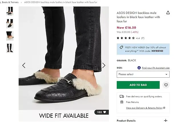 The fake Gucci loafers cost £16.50 from Asos. The rip-off shoes are made with fake leather and faux fur